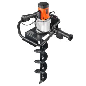Electric Post Hole Digger, 5.71 in Auger Bit with 1500W Powerful Motor, 140 RPM Alloy Steel Earth Auger Drill Bit with 10.24 in Extension Rod