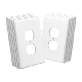 1-Gang Duplex Outlet Covers, 10 Pack Standard Size Wall Outlet Cover, Unbreakable and Impact-Resistant Polycarbonate Thermoplastic