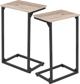 C Shaped End Tables Set of 2, Couch Side Tables That Slide Under, TV Trays