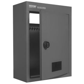 Through The Wall Drop Box, Heavy Duty Steel Through The Wall Mailbox with 2.8-7.9" 13" Combination Lock, 12.5x6.3x16.9 Mail Drop Box, Dark Gray