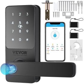 Smart Lock, 5-in-1 Smart Door Knob, Fingerprint Deadbolt with App Control, Bluetooth Smart Lock, Keyless Entry Door Lock with Handle