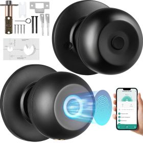 Smart Door Knob, Biometric Door Lock Bluetooth Smart Lock, Fingerprint Smart Lock with APP Control, Easy Installation Door Lock, for Home Bedroom