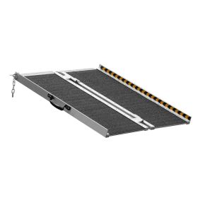 Portable Wheelchair Ramp, 2 ft 800 lbs Capacity, Non-Slip Aluminum Folding Threshold Ramp, Foldable Mobility Scooter Ramp Wheel Chair Ramp