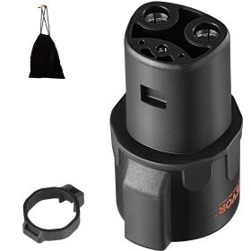 J1772 to Tesla Charger Adapter, 80 Amp 240V AC, SAE J1772 EV Charging Adapter to Tesla Plug, with Storage Bag Anti-Drop Lock IP65 Material