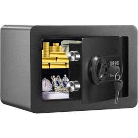 Safe, 0.5 Cubic Feet Home Safe, Steel Security Safe with Digital Keypad and 2 Keys, Wall-Mounted Cabinet Safe Protect Cash, Gold, Jewelry