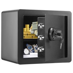 Safe, 1.2 Cubic Feet Home Safe, Steel Security Safe with Digital Keypad and 2 Keys, Cabinet Safe with Fire-proof Bag, Protect Cash, Gold, Jewelry