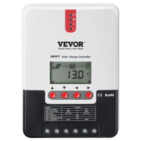 20A MPPT Solar Charge Controller, 12V / 24V Auto DC Input, Solar Panel Regulator Charger with LCD Display Temperature Sensor Cable, for Sealed(AG