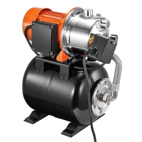 1.6 HP Shallow Well Pump with Pressure Tank, 1320 GPH, Automatic Irrigation Water Booster Pump with 30/50 PSI Pressure Switch for Home Garden Law