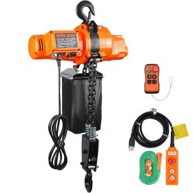 Electric Chain Hoist, 2200 lbs Load, 20 ft Lifting Height, 6.9 ft/min Speed, 120V, Single Phase Overhead Crane with Chain