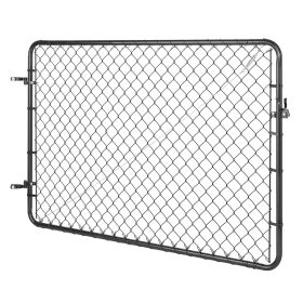 Chain Link Fence Gate, 72 x 48 in, Adjustable Chain Link Fence Panel, Fit 2.2-6 ft (W) x 6 ft (H) Garden Fence Gate Opening