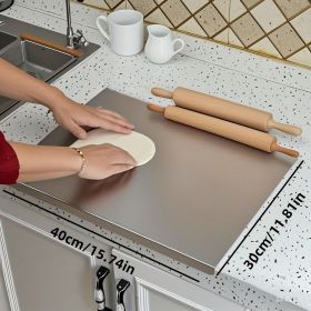 Stainless Steel Cutting Board with Lip for Kitchen Chopping Boards for Countertop Large Metal Cutting Board over Sink Suitable for Meat Fruits Ve (size: 30cm*40cm)