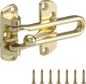 Swing Bar Door Lock Latch, Door Security Latch for Kids Safety and Home Security, Reinforcement Door Latch Guard Clasp (Color Name: Bright Brass)