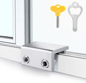 Window Locks,4 Pack Sliding Window Locks with Key for Vertical & Horizontal Sliding Windows Doors, Easy to Install (Color: Silver)