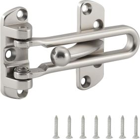 Swing Bar Door Lock Latch, Door Security Latch for Kids Safety and Home Security, Reinforcement Door Latch Guard Clasp (Color Name: Satin Nickel)