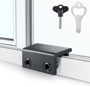 Window Locks,4 Pack Sliding Window Locks with Key for Vertical & Horizontal Sliding Windows Doors, Easy to Install (Color: Black)