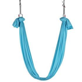 Aerial Yoga Hammock & Swing, 5.5 Yards, Aerial Yoga Starter Kit with 100gsm Nylon Fabric, Full Rigging Hardware & Easy Set-up Guide (Color: Light Blue, size: 5 x 2.8 m)