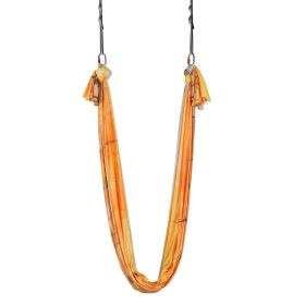 Aerial Yoga Hammock & Swing, 5.5 Yards, Aerial Yoga Starter Kit with 100gsm Nylon Fabric, Full Rigging Hardware & Easy Set-up Guide (Color: Gradient Gold, size: 5 x 2.8 m)